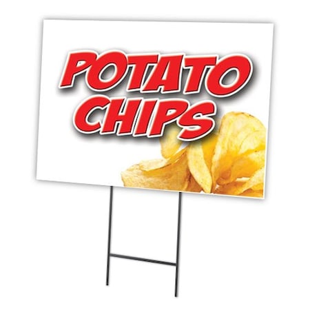 Signmission Potato Chip Yard Sign & Stake outdoor plastic coroplast window, C-1216-DS-Potato Chip C-1216-DS-Potato Chip